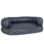 Vidaxl lit pour chien ergonomique mousse bleu fonc� 75x53cm similicuir
