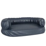 Vidaxl lit pour chien ergonomique mousse bleu fonc� 75x53cm similicuir