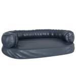 Vidaxl lit pour chien ergonomique mousse bleu fonc 88x65cm similicuir