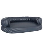 Vidaxl lit pour chien ergonomique mousse bleu fonc� 88x65cm similicuir