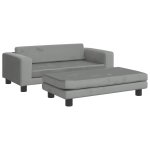 Vidaxl lit pour chien avec extension gris clair 100x50x30 cm velours