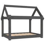 Vidaxl lit pour chien gris 81x60x70 cm bois de pin solide