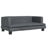 Vidaxl lit pour chien gris fonc� 80x45x30 cm velours