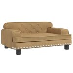 Vidaxl lit pour chien marron 70x45x30 cm velours