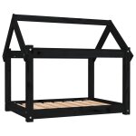 Vidaxl lit pour chien noir 81x60x70 cm bois de pin solide