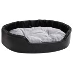 Vidaxl lit chiens noir et gris 90x79x20 cm peluche et similicuir