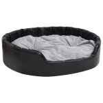 Vidaxl lit chiens noir et gris 99x89x21 cm peluche et similicuir