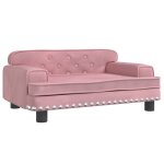 Vidaxl lit pour chien rose 70x45x30 cm velours
