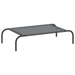 Vidaxl lit surlev pour chien gris 90x50x20 cm textilne et acier