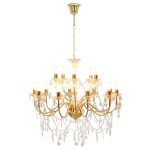 Vidaxl lustre 2 couches doré 15 ampoules e14 Vidaxl lustre 2 couches doré 15 ampoules e14