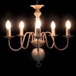 Vidaxl lustre blanc antique 5 ampoules e14