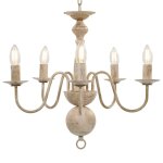 Vidaxl lustre blanc antique 5 ampoules e14
