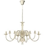 Vidaxl lustre en mtal blanc antique 8 x e14 ampoules