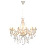 Vidaxl lustre avec perles blanc 12 ampoules e14