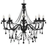 Vidaxl lustre  perles noir 8 ampoules e14
