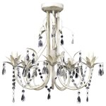 Vidaxl lustre suspendu en cristal 5 douilles d'ampoule
