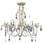 Vidaxl lustre suspendu en cristal 5 douilles d'ampoule