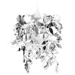 Vidaxl lustre suspendu  feuilles paillette 21, 5 x 30 cm argent