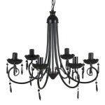 Vidaxl lustre suspendu noir 6 douilles d'ampoule