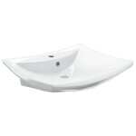 Vidaxl luxueuse vasque cramique rectangulaire avec trop plein