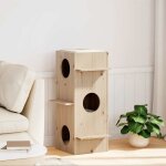 Vidaxl maison pour chat 43x43x90 cm bois de pin massif