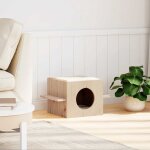 Vidaxl maison pour chat 51x35x30 cm bois de pin massif