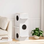 Vidaxl maison pour chat blanc 43x43x90 cm bois de pin massif