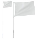 Vidaxl m�t de drapeau t�lescopique argent� 5, 5 m aluminium
