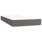 Vidaxl matelas de lit � ressorts ensach�s fermet� moyenne gris 100x200x20cm similicuir