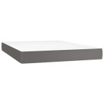 Vidaxl matelas de lit � ressorts ensach�s fermet� moyenne gris 140x190x20cm similicuir