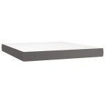 Vidaxl matelas de lit � ressorts ensach�s fermet� moyenne gris 180x200x20cm similicuir
