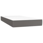 Vidaxl matelas de lit � ressorts ensach�s fermet� moyenne gris 90x190x20 cm similicuir