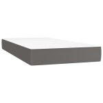 Vidaxl matelas de lit � ressorts ensach�s fermet� moyenne gris 90x200x20 cm similicuir