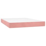 Vidaxl matelas de lit � ressorts ensach�s fermet� moyenne rose 140x190x20 cm velours