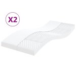 Vidaxl matelas en mousse 2 pcs blanc 90x200 cm 7 zones duret� 20 ild