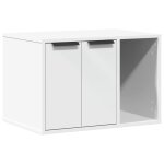 Vidaxl meuble de bac  litire pour chat blanc bois d'ingnierie