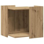 Vidaxl meuble de bac  litire pour chat chne artisanal 53x53x51 cm