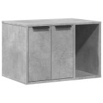 Vidaxl meuble de bac  litire pour chat gris bton bois d'ingnierie