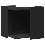 Vidaxl meuble de bac  litire pour chat noir bois d'ingnierie
