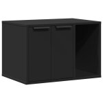 Vidaxl meuble de bac  litire pour chat noir bois d'ingnierie