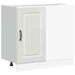 Vidaxl meuble bas de cuisine � kalmar � bois d'ing�nierie blanc brillant