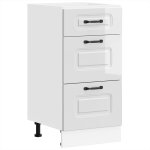 Vidaxl meuble bas de cuisine � kalmar � bois d'ing�nierie blanc brillant