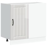 Vidaxl meuble bas de cuisine � lucca � bois d'ing�nierie blanc brillant
