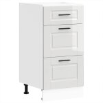 Vidaxl meuble bas de cuisine � porto � bois d'ing�nierie blanc brillant