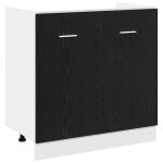Vidaxl meuble bas d'vier chne noir 80x46x81, 5 cm bois ingnier