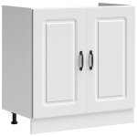Vidaxl meuble bas pour vier kalmar blanc 80x46x81, 5cm bois ingnierie