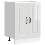 Vidaxl meuble bas pour vier kalmar blanc brillant 60x46x81, 5 cm