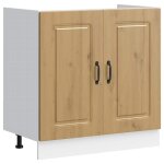 Vidaxl meuble bas pour vier kalmar chne artisanal bois ingnierie