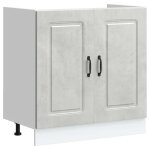 Vidaxl meuble bas pour �vier kalmar gris b�ton bois ing�nierie