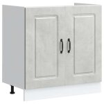 Vidaxl meuble bas pour vier kalmar gris bton bois ingnierie